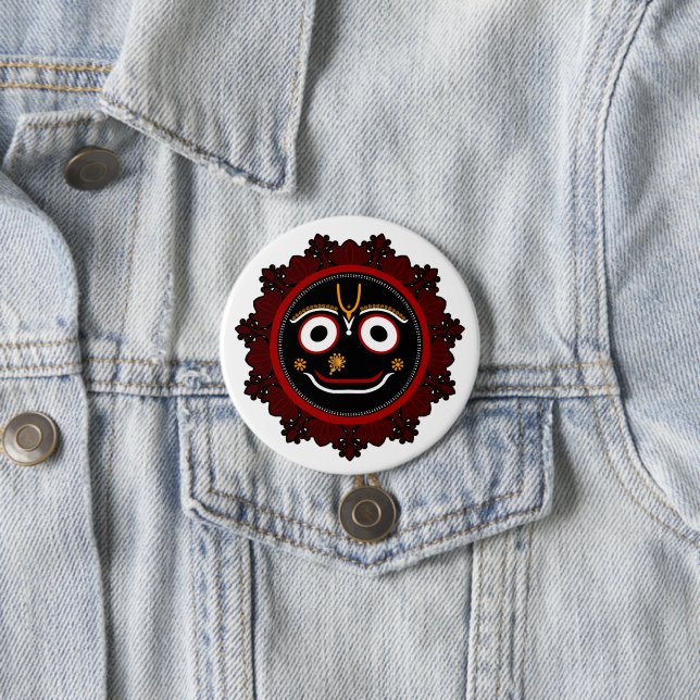 Lord Jagannath fromhet - Hare Krishna Knapp (In Situ)