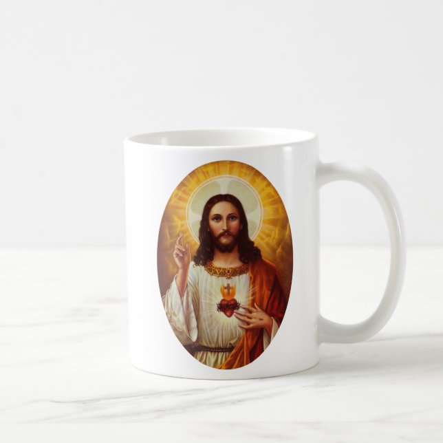 Lord Jesus Kristus och den sakrala hjärtan Kaffemugg (Höger)