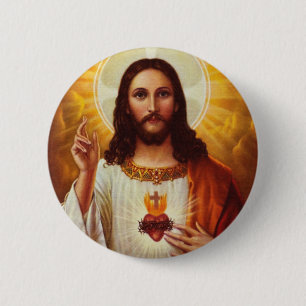 Lord Jesus Kristus och den sakrala hjärtan Knapp