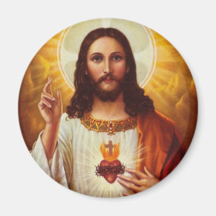 Lord Jesus Kristus och den sakrala hjärtan Magnet