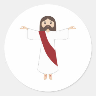 Lord Jesus Kristus Runt Klistermärke