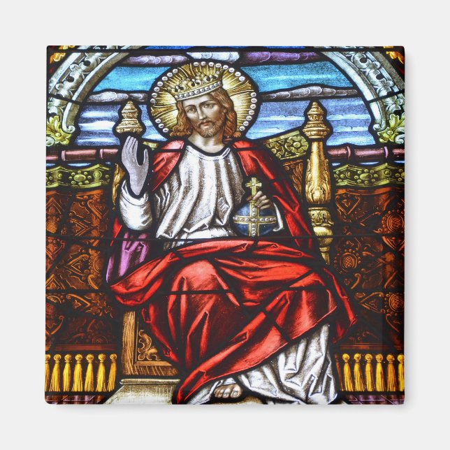Lord Jesus på tronen Magnet (Framsidan)