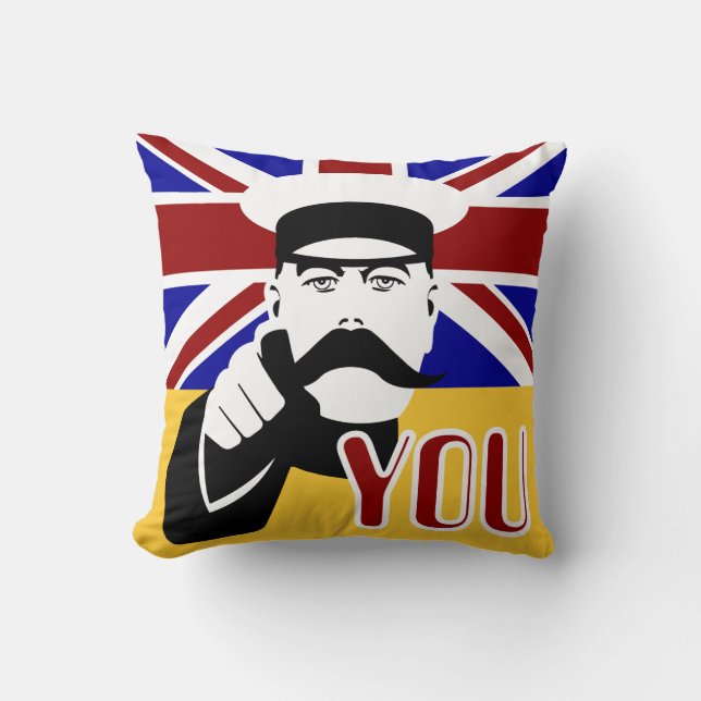 Lord Kitchener retro pop art Union jack cushion Kudde (Framsida)