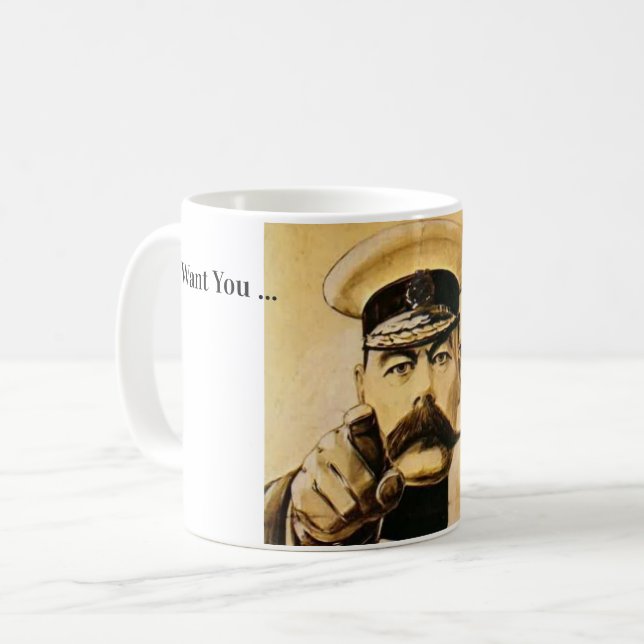 Lord Kitchener Tea Mugg, jag vill att du... Kaffemugg (Framsida vänster)