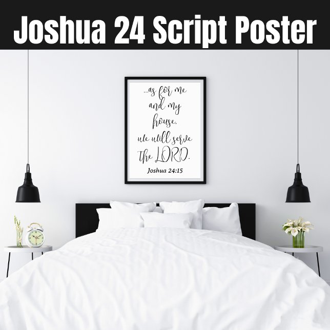  Lord KJV Bible Verse Joshua 24 skript Poster (Joshua 24 Script Poster)