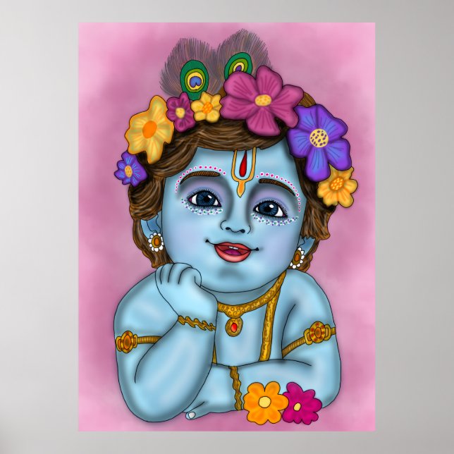 Lord Krishna-affisch Poster (Framsidan)