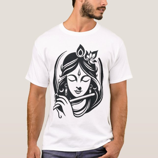 Lord Krishna Ansikte v1 T Shirt (Framsida)