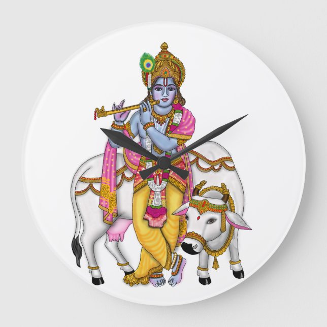 Lord Krishna Clock Stor Klocka (Framsida)