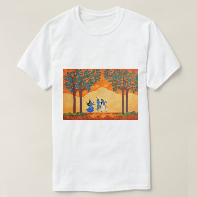 Lord krishna dansar med radha t shirt (Design framsida)