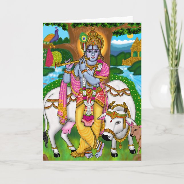 Lord Krishna Greeting Card Kort (Framsida)