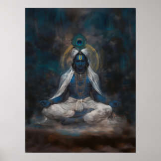 Lord Krishna i Meditation Poster