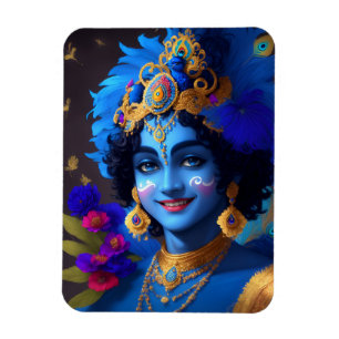 Lord Krishna Indian God Gudom Magnet