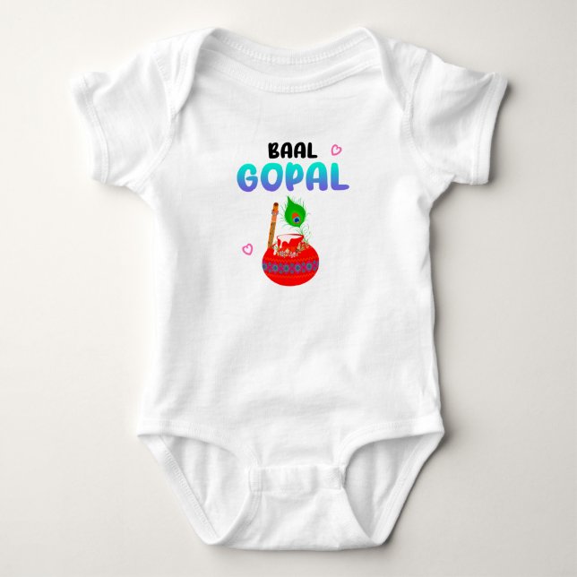 Lord Krishna Janmashtami Laddu Gopal T Shirt (Framsida)