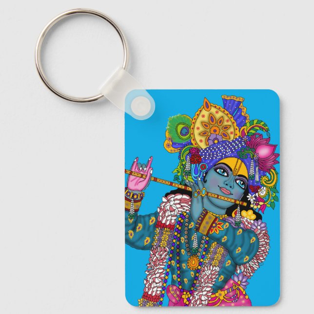 Lord Krishna Keychain Nyckelring (Framsida)