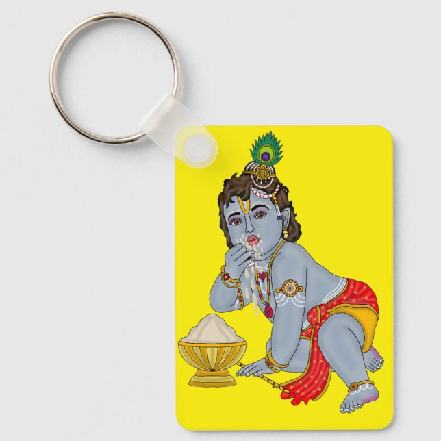 Lord Krishna Keychain Nyckelring (Framsida)