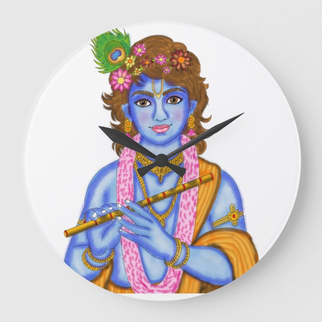Lord Krishna-klocka Stor Klocka (Framsida)