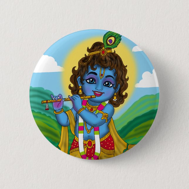 Lord Krishna-knapp Knapp (Framsida)