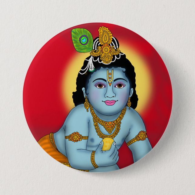 Lord Krishna-knapp Knapp (Framsida)