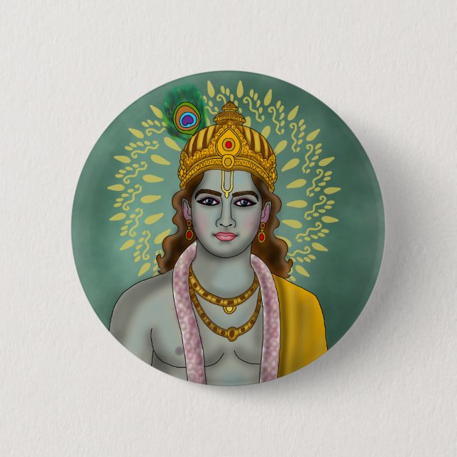 Lord Krishna-knapp Knapp (Framsida)