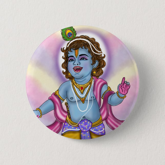 Lord Krishna knappmärke Knapp (Framsida)