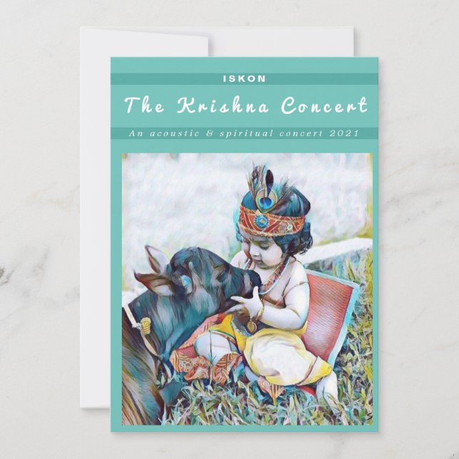 Lord Krishna-konsert ISKON Julkort (Framsida)