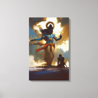 Lord Krishna och Arjuna Canvas Wall Art