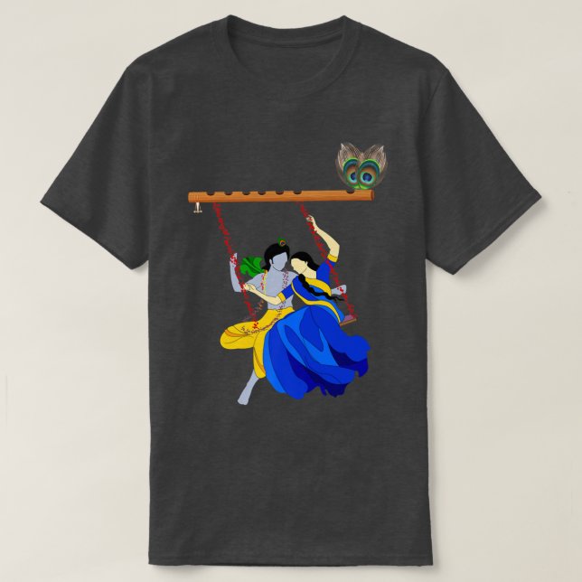 Lord Krishna och Radha EExternal Kärlek Premium T Shirt (Design framsida)