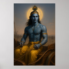 Lord Krishna on Chariot | Mahabharata Divine Guide Poster