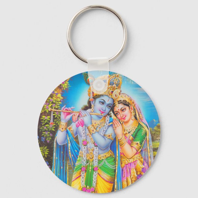 Lord Krishna Pllay Flute Nyckelring (Framsida)