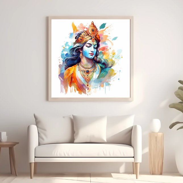 Lord Krishna poster Watercolor Krishna poster (Skapare uppladdad)