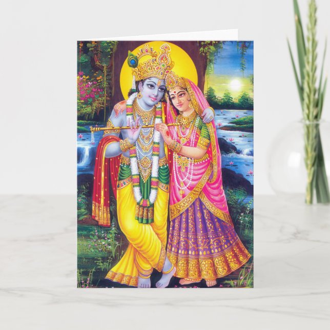 Lord Krishna & Radha Kort (Framsida)