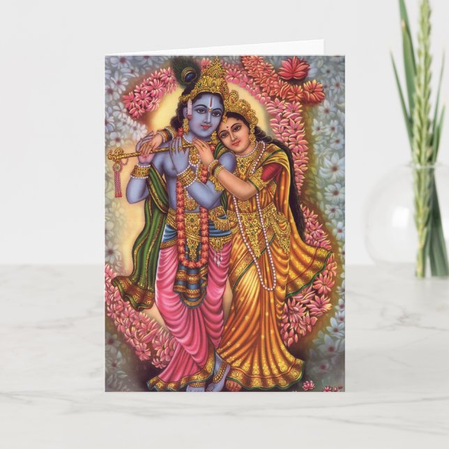 Lord Krishna & Radha Kort (Framsida)