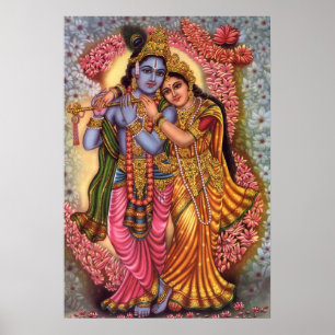 Lord Krishna & Radha Poster