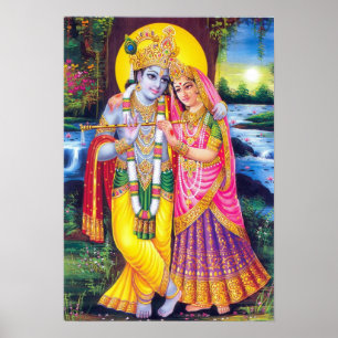 Lord Krishna & Radha Poster