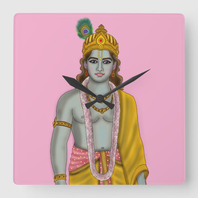 Lord Krishna väggklocka (Framsida)