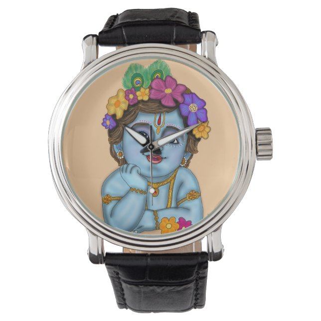 Lord Krishna väggklocka Armbandsur (Framsida)