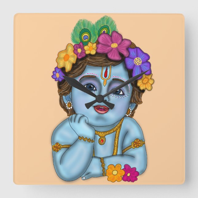 Lord Krishna väggur (Framsida)