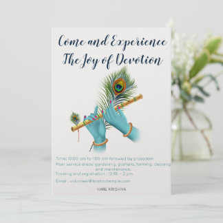 Lord Krishna Volunteer-inbjudan Julkort