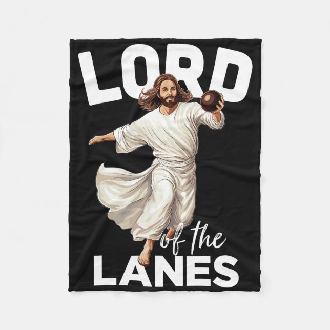 Lord Lanes Funny Christian Kristus Gutter Bowling  Fleecefilt (Framsidan)