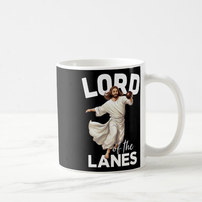 Lord Lanes Funny Christian Kristus Gutter Bowling  Kaffemugg (Höger)