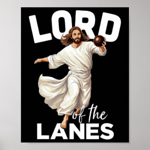 Lord Lanes Funny Christian Kristus Gutter Bowling Poster