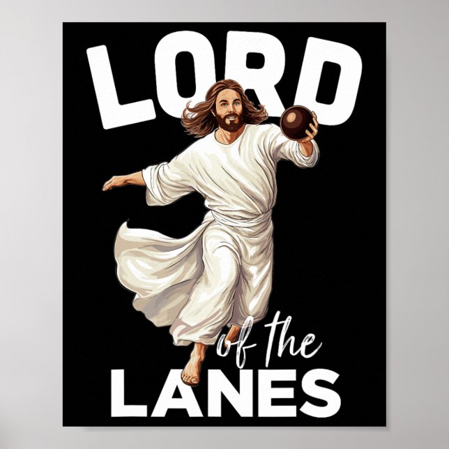 Lord Lanes Funny Christian Kristus Gutter Bowling  Poster (Framsidan)