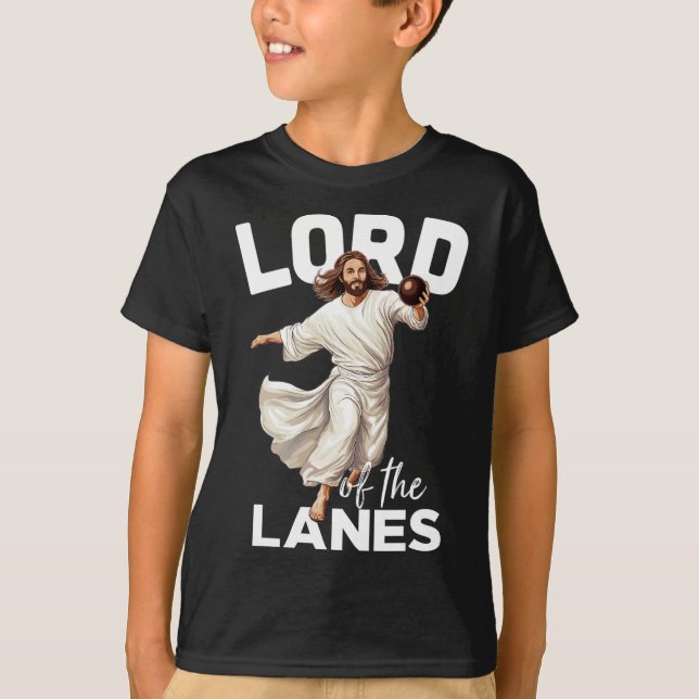 Lord Lanes Funny Christian Kristus Gutter Bowling  T Shirt (Framsida)