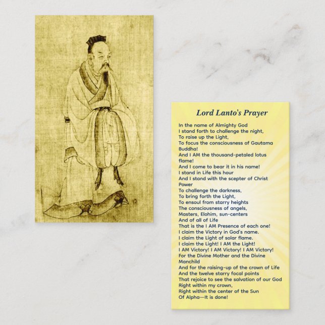 Lord Lanto Chohan från Second Ray (Fram/baksida)