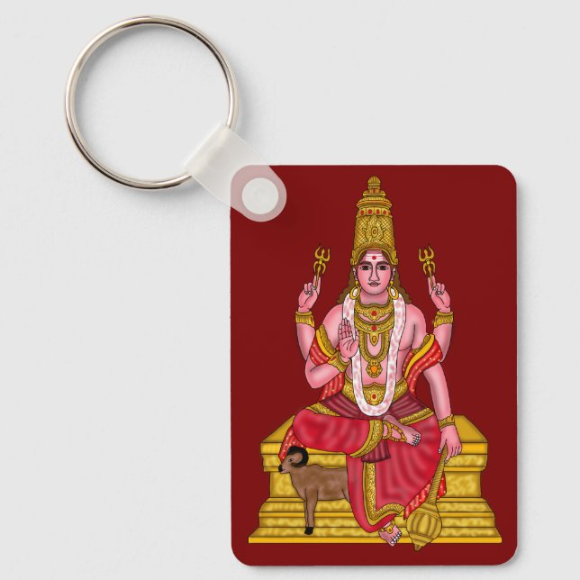 Lord Mangal Divine Hindu Astrologi Nyckelring (Framsida)