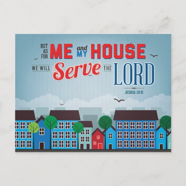  Lord Mousepad - Joshua 24:15 Bible Verse Vykort (Framsida)