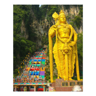 Lord Murugan & trappor vid Batu Caves 2 Fototryck