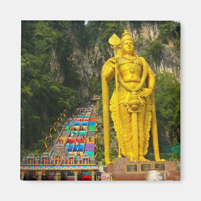 Lord Murugan & trappor vid Batu Caves 2 Magnet (Framsidan)