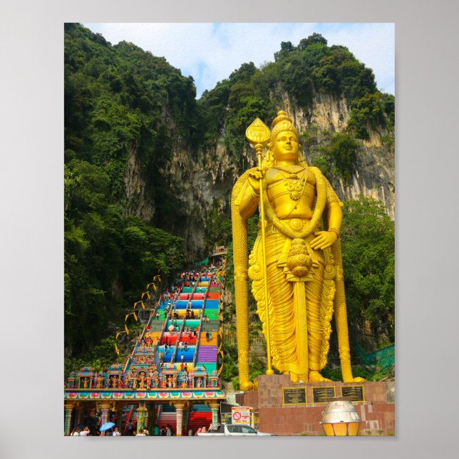 Lord Murugan & trappor vid Batu Caves 2 Poster (Framsidan)