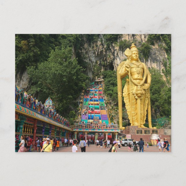 Lord Murugan & trappor vid Batu Caves 3 Vykort (Framsida)